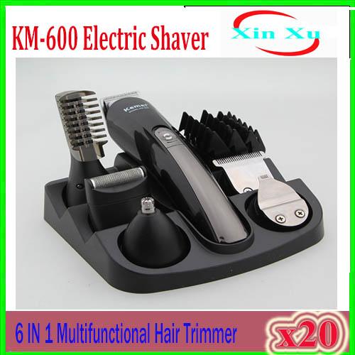 KM-600 Professional 6 in 1 Electric Hair Trimmer Hair Clippers Rechargeable Shaver Razor Beard Shaving Machine 20pcs ZY-TX-02