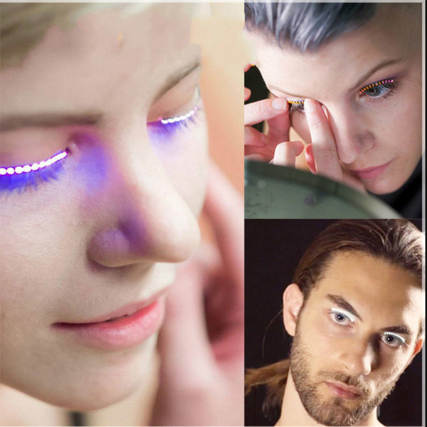 2017 F.Lashes Interactive LED Eyelashes Fashion Glowing Eyelashes Waterproof for Dance Concert Christmas Halloween Nightclub Party