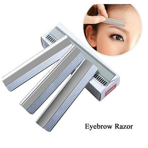 Wholesale HOT 100pcs Eyebrow Razor Stainless Steel Microblading eyebrow trimmer Brow Shaving Trimmers Make Up Tools