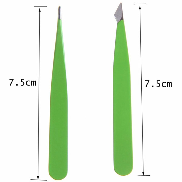 New high quality 2Pc/Set New Women's Stainless Steel Hair Removal Eyebrow Tweezer Beauty Makeup Tool