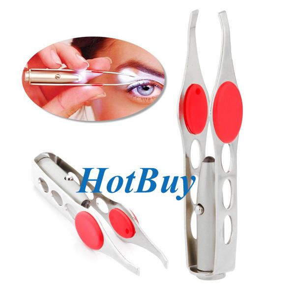 LED Eyebrow Tweezer Mini Light Eyelash Removal Tweezer Clip Make Up Beauty Tool #3866