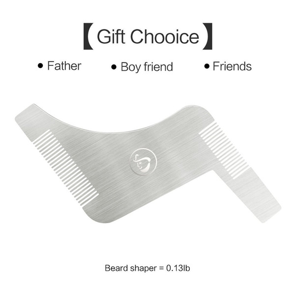 Stainless Steel Beard Shaping tool Comb and Template Tool facial mustache Jaw line Neck line and Cheek line