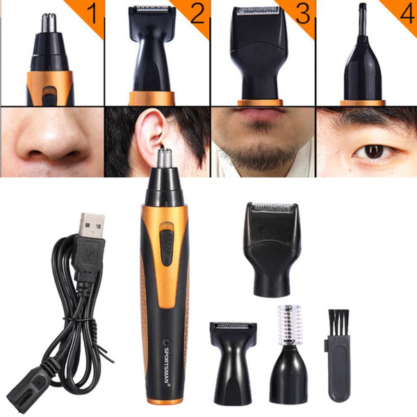 4 in 1 Rechargeable Electric Nose Hair Trimmer Removal Clipper Shaver Machine Beard Eyebrow Trimmer for Men Nose Hair Cutter