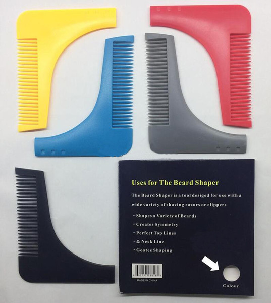 New Comb Beard Shaper Trimmer Shaping Tool Sex Man Gentleman Beard Trim Template Beard Combs Shaving Hair Molding 5 Colors