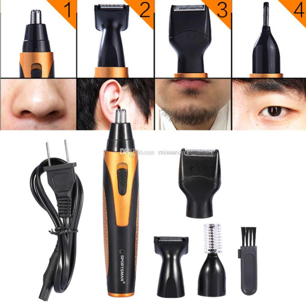 4 In 1 Men's Electric Hair Trimmer Nose Ear Beard Eyebrow Sideburn Trimmer Clipper Shaver Razor Shaving Machine dhl free shipping