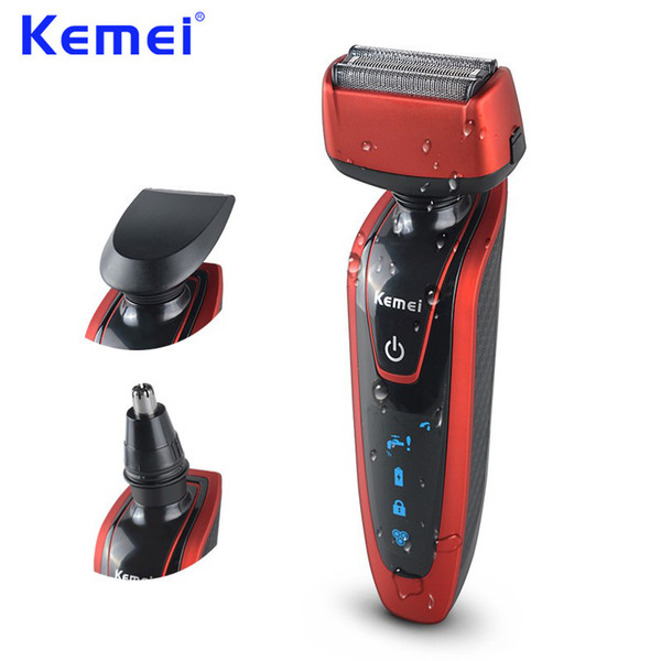 KEMEI 3 in 1 Rechargeable Electric Shaver Waterproof Twin Blade Reciprocating Razor Men Face Care Trimmer barba masculina BT-087