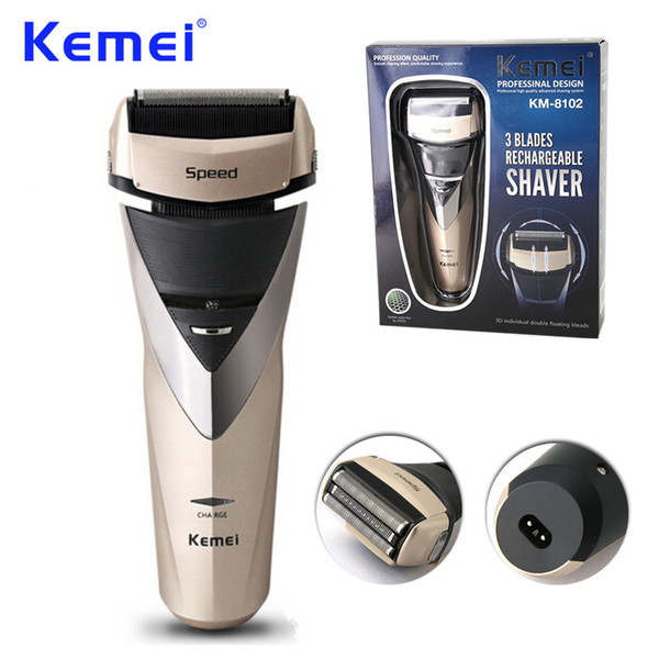 KEMEI Triple Blade Washable Rechargeable Electric Shaver Reciprocating Razor Beard Trimmer Men's Electric Shaver BT-018