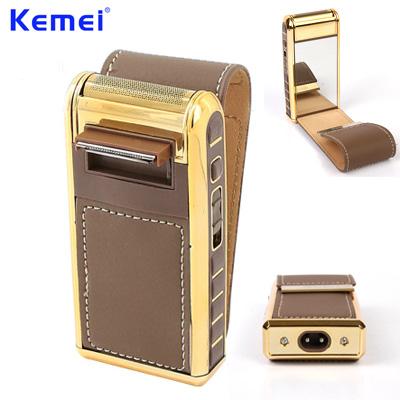 KEMEI Rechargeable Mini Electric Shaver Leather Shell Shaver Protable Reciprocating Trimmer for Men Gifts tondeuse barbe BT-095