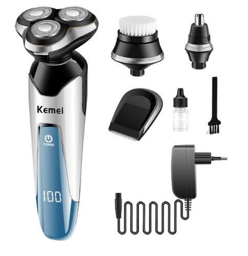 Kemei KM-5390 4 in 1 electric shaver washable nose hair trimmer electric razor men shaving machine grooming kit face Cleanser