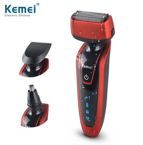 Kemei5889 Reciprocating 3 in 1 Razor Rechargeable Electric Shaver Triple Blade Shaving Razors Men Face Care 3D Floating