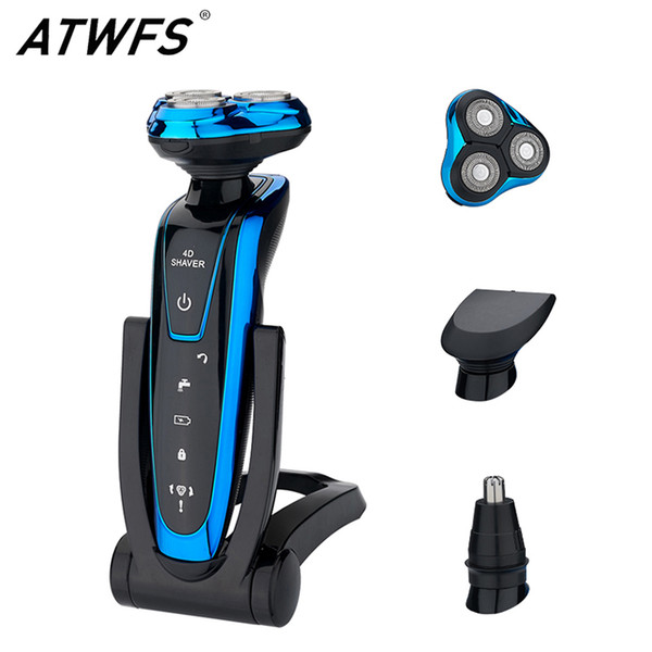 ATWFS Men Washable Rechargeable Electric 3 IN 1 Shaver Electric Shaving Beard Machine Razor Rechargeable