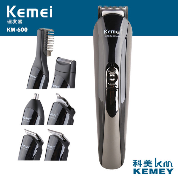 KM-600 kemei 6 in 1 electric shaver hair trimmer titanium hair clipper shaving machine cutting beard trimmer men styling tools