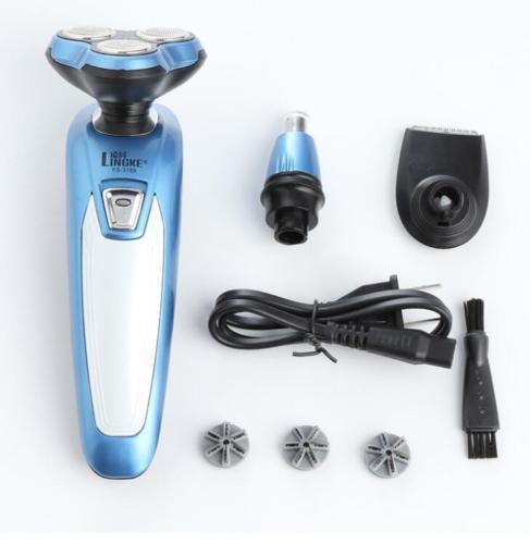 Mens 3 in 1 Electric 3D Shaver Beard Trimmer Rechargeable Washable Razor