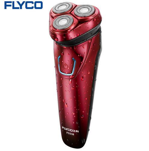 Flyco Professional Double-track three independent floating heads Entire Machine washable with LED Display Electric shaver FS338