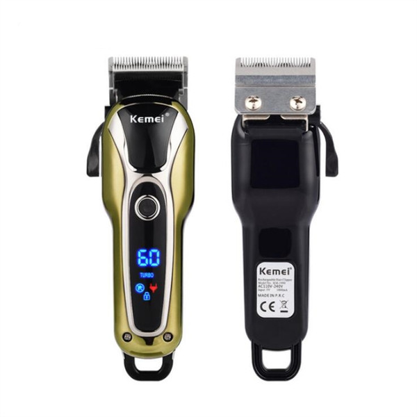 Kemei km-1990 Professional Super Power LCD Digital Hair Trimmer Salon Clipper Low Noise Cutting Trimmer Limit Combs Man Kids EU 110-240V DHL