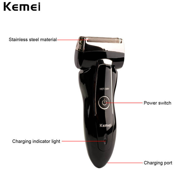 Kemei Waterproof Rechargeable Electric Razor Blade Men's Razor barbeador eletrico masculino Men Shaving Machine Beard TrImmer