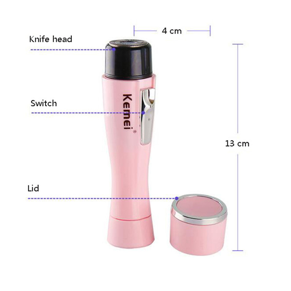 2019 Top Kemei KM-1012 Portable Lady Personal Electric Shaver Shaving Mini Epilator Hair Removal Razor Trimmer free shipping