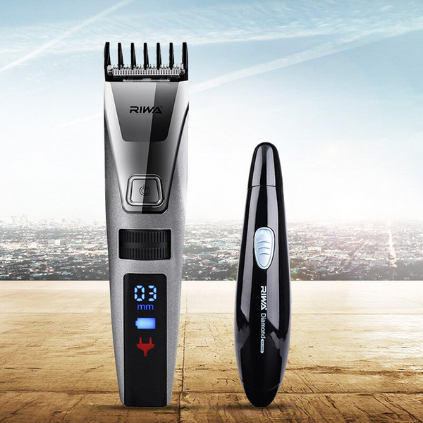 Waterproof Electric Hair Clipper Razor LCD Display Men Shaver Hair Trimmer+2 In 1 Nose Trimer Shaver Blade Sideburns Razor