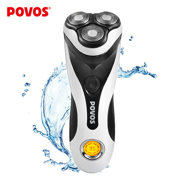 Electric Shaver Razor for men male Rotary shavers shaving TRIMMER Triple Blade Washable LCD NEW POVOS PQ8602 100-240V