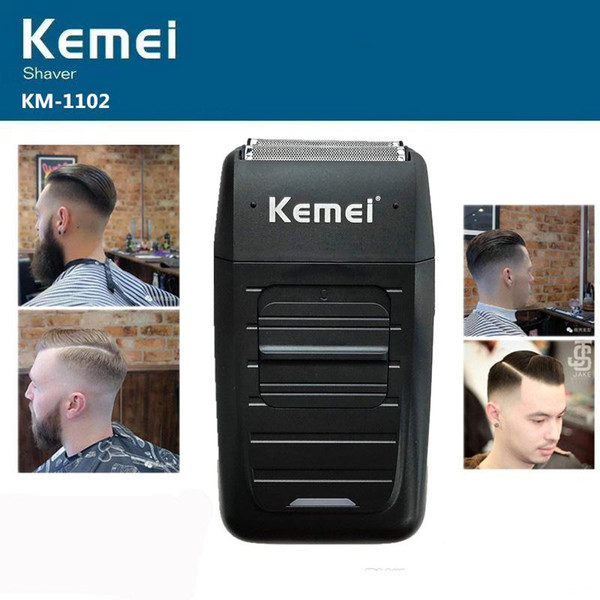 Kemei KM-1102 Rechargeable Cordless Shaver for Men Twin Blade Reciprocating Beard Razor Face Care Multifunction Strong Trimmer