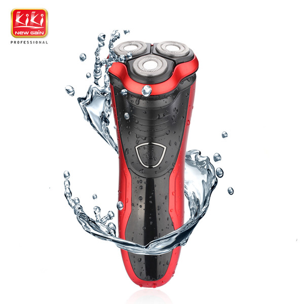 KIKI beauty world MEN'S RECHARGEABLE WATERPROOF SHAVER with Pop-up trimmer Three independent floating heads