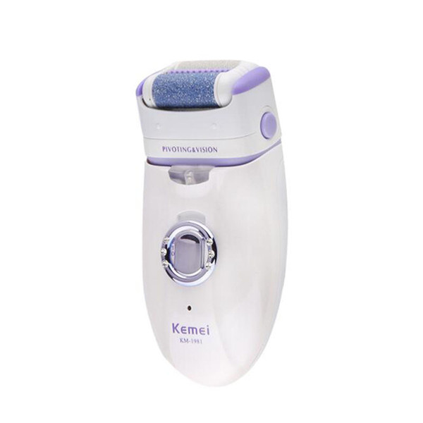 Kemei 3 in 1 Electric Epilator For Women Electronic Foot File Female Rechargeable Plucking Machine Depilatory Hair Removal km-1981