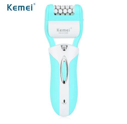 Kemei KM-6198B Rechargeable Electric Callus Remover Lady Shaver Epilator Hair Removal For Women Bikini Leg Underarm Armpit