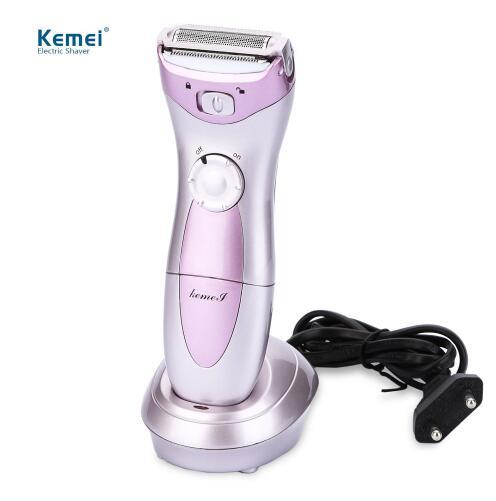 Kemei KM-200A Mini Rechargeable Electric Hair Remover Shaver Washable Epilator Shaving Lady Shaver Body Face Leg Use for Women