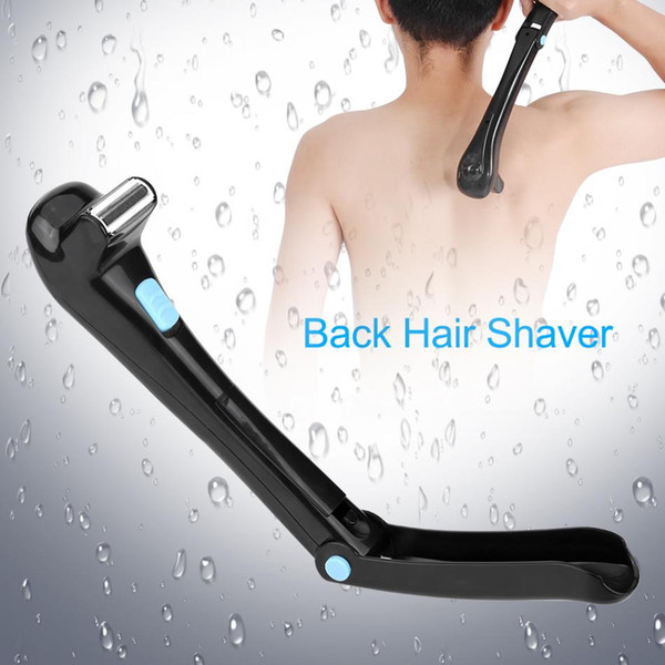 Electric Back Hair Shaver Long Handle Cordless Razor Foldable Body Hair Trimmer Epilator Hair Removal Tool Blade Remover