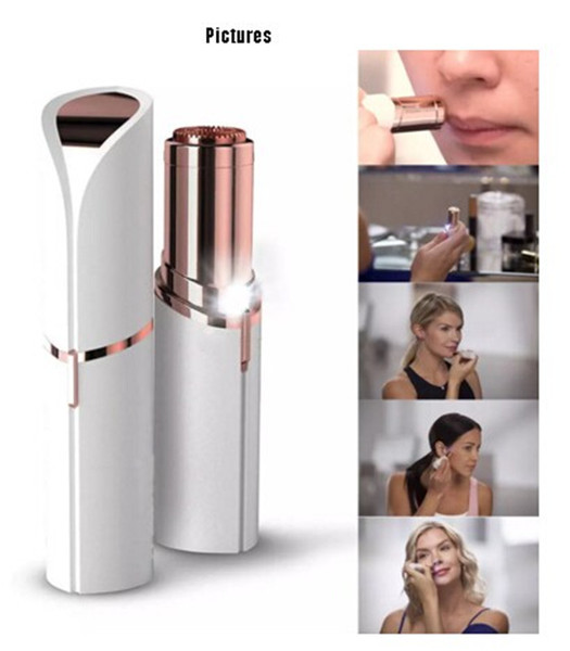 Lipstick Facial Hair Remover Face Hair Removal Epilator Painless 18K Gold Plated Remover Free DHL Shipping