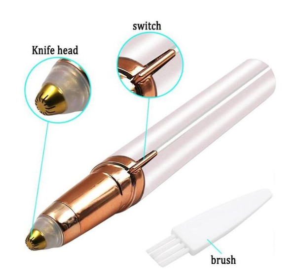 2019 Hot Sale Lipstick Eyebrow Trimmer Pen Hair Remover Mini Electric Shaver Painless Eye Epilator With LED Light