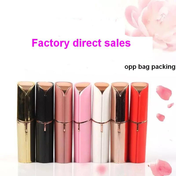 New released Lipstick Facial Hair Remover Face Hair Removal Epilator Painless 18K Gold Plated Remover opp bag without battery DHL free