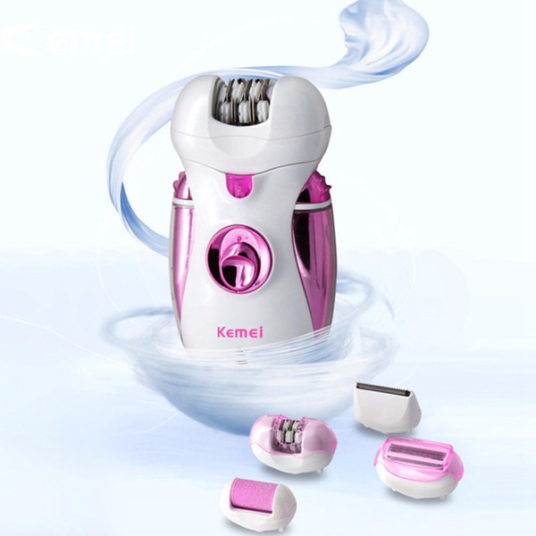 KM-2530 4 in 1 Rechargeable Multifunctional Women Shaver Electric Epilator Hair Removal Foot Care Tool battery power shaver