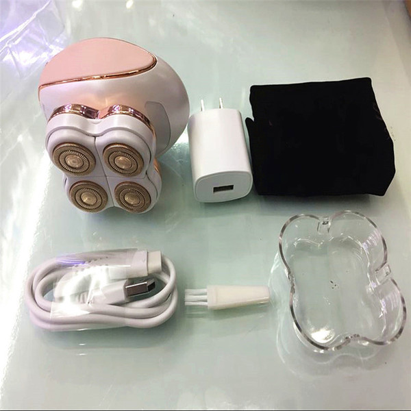 New arrivel! Legs Women's Wet Dry Hair Removal Rechargeable Device Pain-Free 4 Head Depilator Machine For Man and Woman Body