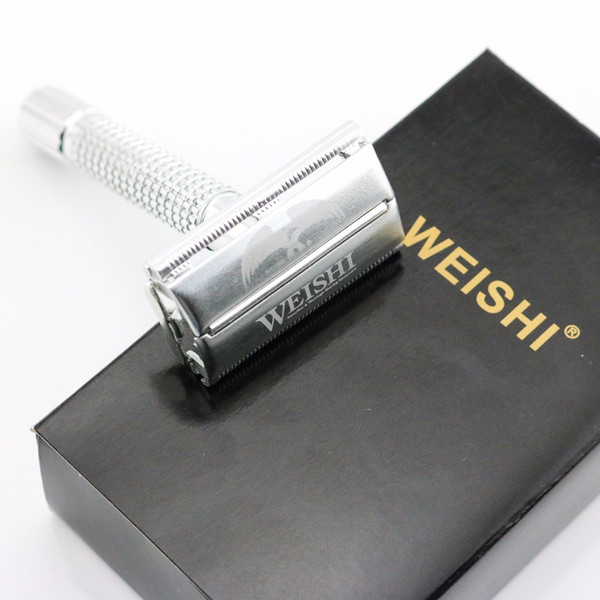 WEISHI Double Edge Butterfly Safety Razor 2003-M Silvery Shaving Razor Low price Light weight 10 PCS/LOT NEW