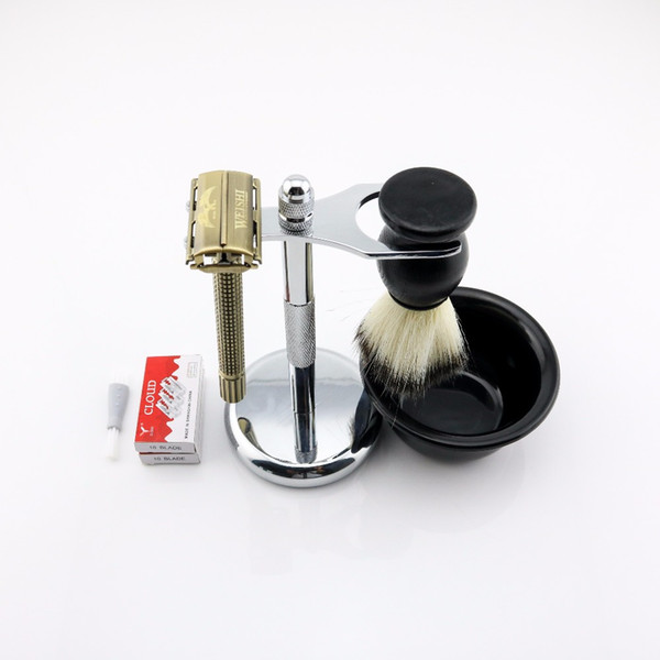 WEISHI Butterfly Safety Razor Long handle Silvery Gun color Bronze Double-sided safety razor 1 SET/LOT NEW