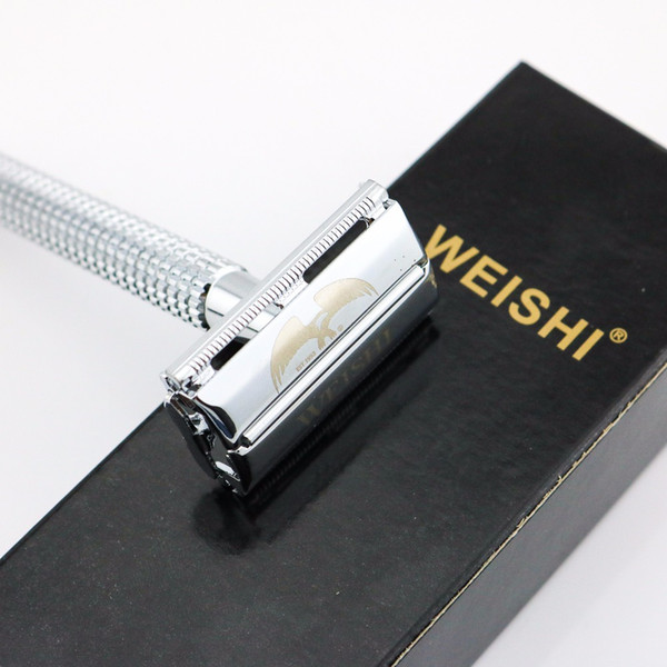 WEISHI Safety Razor Butterfly Double-edged Shaving Razor Silvery Gun color Bronze 11.5CM Long Handle High Quality 8PCS/LOT NEW