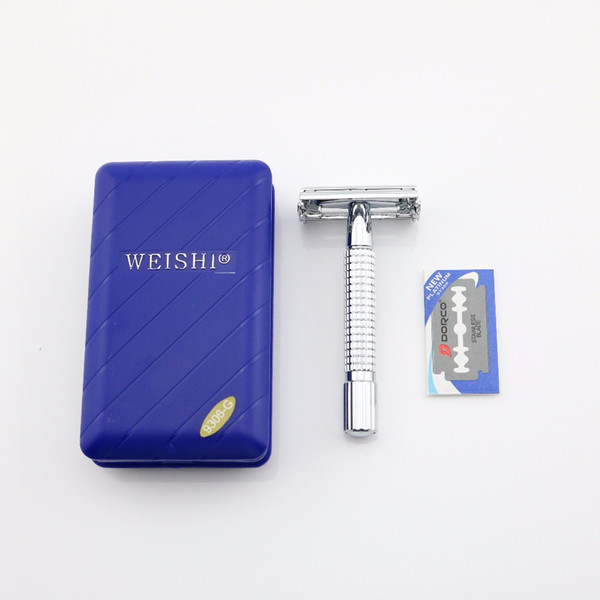 WEISHI Butterfly Safety razor Shaving Razor 9306-G Silvery Travel box set Top quality 100PCS/LOT NEW