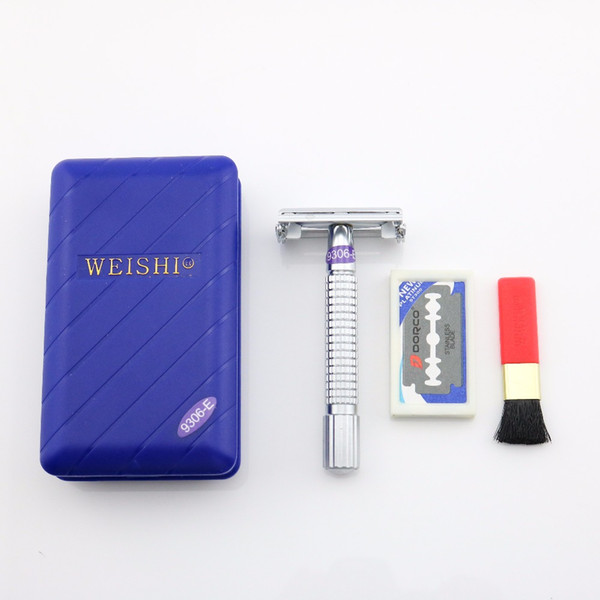 WEISHI Butterfly Double Edge Safety Razor 9306-E Super Metal Shaver Matte Chromium surface Excellent quality 100PCS/LOT NEW