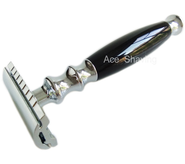 Man Beard Shaver Acrylic And Metal Handle Stainless Shaving Double Edge 3 Part Safety Razor