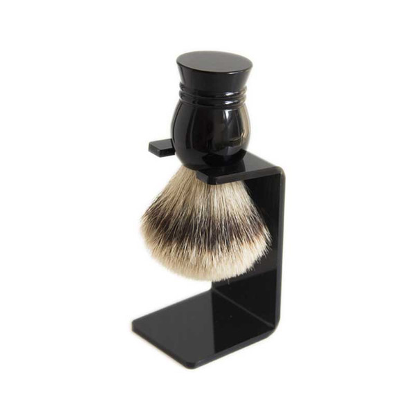 Silvertip Badger Hair Acrylic Handle Shaving Soap Beard Brush & Black Stand Holder