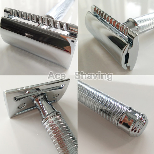 Double Edge Safety Shaving Razor Stainless Alloy Chrome Plating 20 Pcs Blades DE Razor for Man