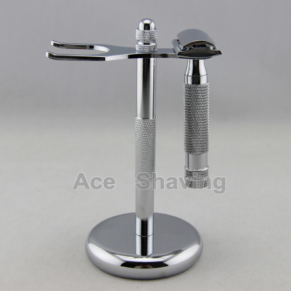 Stainless Zinc Alloy Chrome Plated Shaving Set Stand Stainless Alloy Chrome Plating DE Safety Razor