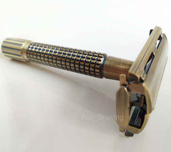 Double Edge Blades Safety Shaving Razor Copper Alloy Hande Butterfly Metal Head DE Face Beard Shaver