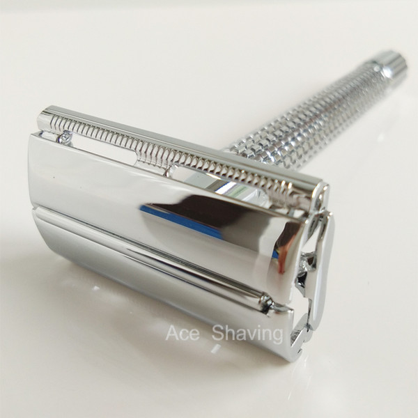 Butterfly Metal Head Double Edge Safety Shaving Razor Copper Alloy Extra Length Hanlde 10 Pcs DE Blades