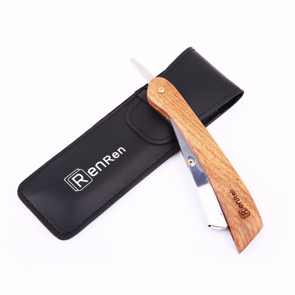 Men Shaving Straight Razor Wood Handle Classic Fold Knife Rasoir Barbeador Salon Barber Shaver Manual Shaving With Leather Package