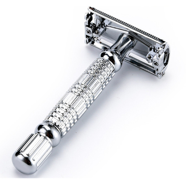 Safety Razor Chrome Alloy with Packing Sliver Unscrew The Two-sided turret Manual Shaver Face Care Shaving razor