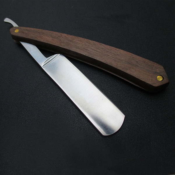 Men Shaving Straight Razor Natural Beech Wood Handle Carbon Steel Blade Manual Barber Shaver For hairdresser Custom Accept