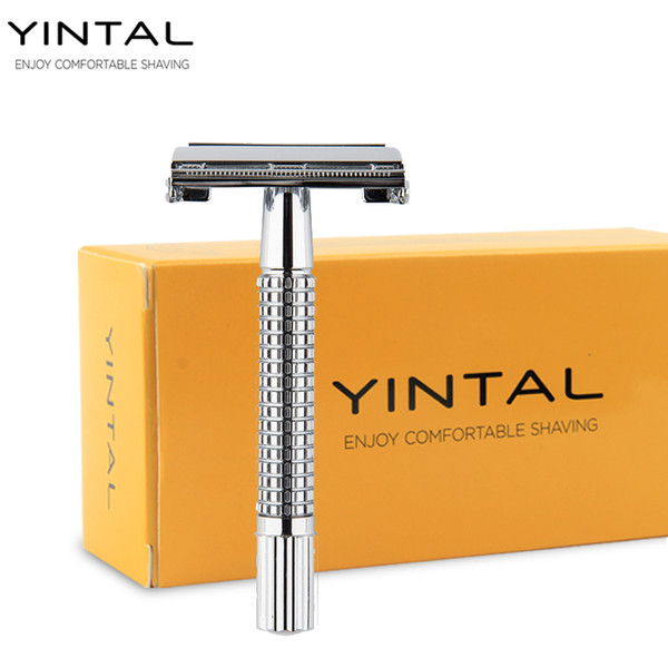 1 Razor +10 Blades WEISHI Double Edge Safety Razor Copper + Plating Men's Manual Portable Shaver