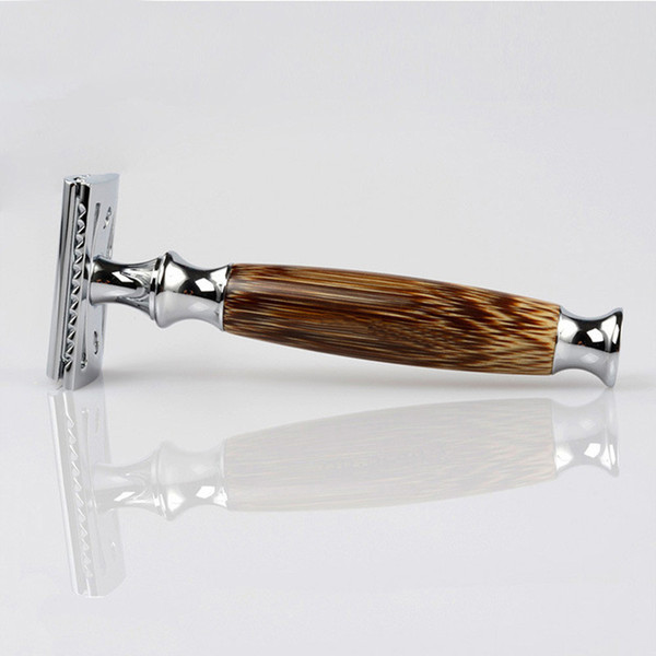 New Classic Safety Razor Blade Face Shaver Men Wet Shaving Natural Bamboo Handle Razors Manual Razors